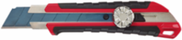 25mm Snap-Off Knife with Metal Lock, Micro Carbide Blade, Overmold Handle, 7-Point Detail Cut