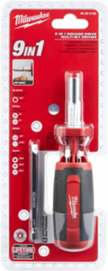 9-In-1 Square Drive Multi-Bit Driver 9 Inch Length, Chrome Plated Bits, 10 Pieces