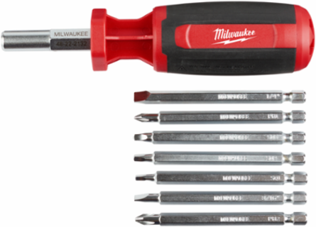 9-In-1 Square Drive Multi-Bit Driver 9 Inch Length, Chrome Plated Bits, 10 Pieces