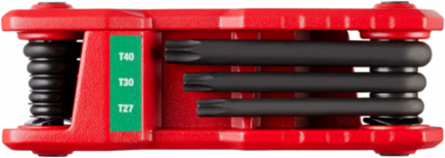 8-Key Folding Hex Key Set - Torx, Durable Black Oxide Steel, Comfortable Handle