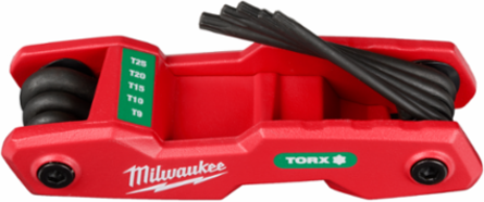 8-Key Folding Hex Key Set - Torx, Durable Black Oxide Steel, Comfortable Handle