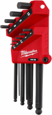 9-Piece Metric Ball End L-Key Set, Includes Sizes 1.5-10mm, Steel Construction