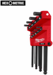 9-Piece Metric Ball End L-Key Set, Includes Sizes 1.5-10mm, Steel Construction