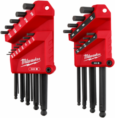 22-Key L-Style Hex Key Set with Ball Ends, SAE/Metric Sizes
