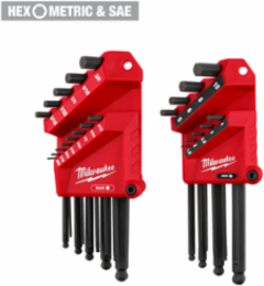 22-Key L-Style Hex Key Set with Ball Ends, SAE/Metric Sizes