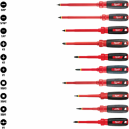 10 Piece 1000V Insulated Screwdriver Set - Flame Resistant, Polycarbonate Handles, EVA Case