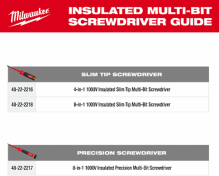 4-in-1 1000V Insulated Slim Tip Screwdriver, 12.68 Inch Length, 5 Inch Handle