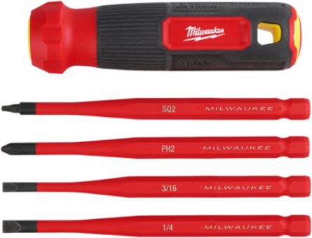 4-in-1 1000V Insulated Slim Tip Screwdriver, 12.68 Inch Length, 5 Inch Handle
