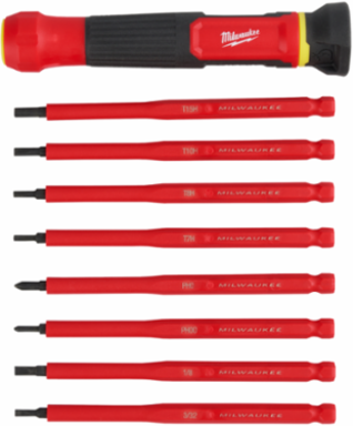 1000V Insulated 8-in-1 Precision Multi-Bit Screwdriver Set, 6.75 Inch Length
