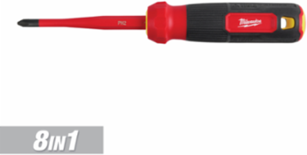 8-in-1 1000V Insulated Slim Tip Multi-Bit Screwdriver, 12.68 Inch Length