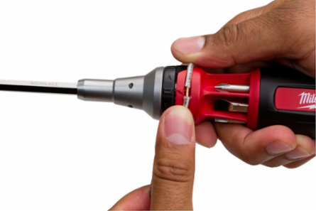 10-in-1 Ratcheting Multi Bit Driver with 3-1/2 Inch Bits and Rubber Handle
