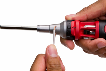 10-in-1 Ratcheting Multi Bit Driver with 3-1/2 Inch Bits and Rubber Handle