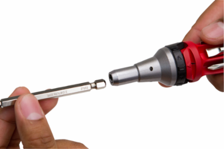 10-in-1 Ratcheting Multi Bit Driver with 3-1/2 Inch Bits and Rubber Handle