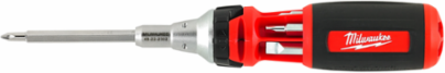 10-in-1 Ratcheting Multi Bit Driver with 3-1/2 Inch Bits and Rubber Handle