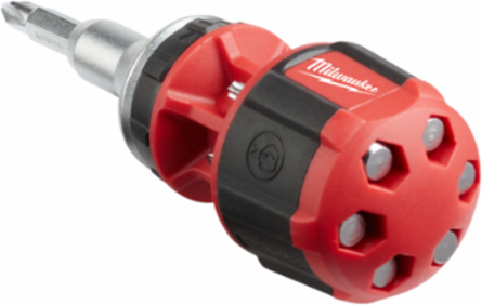 8-in-1 Compact Ratcheting Multi-Bit Driver, 4.55 Inch Length, 1/4 Inch Drive