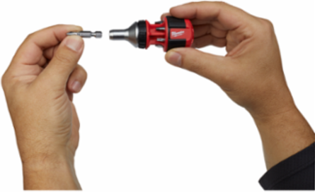 8-in-1 Compact Ratcheting Multi-Bit Driver, 4.55 Inch Length, 1/4 Inch Drive