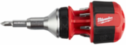 8-in-1 Compact Ratcheting Multi-Bit Driver, 4.55 Inch Length, 1/4 Inch Drive