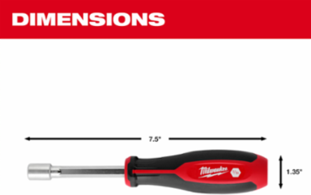 7pc SAE HollowCore™ Nut Driver Set, Includes 1/4" to 9/16" Sizes, Forged Steel Shanks