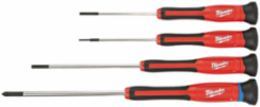 4-Piece Precision Screwdriver Set with Chrome Plated Steel Tips and 4" Length