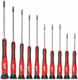 10pc Precision Screwdriver Set with Chrome Plated Shanks and Ergonomic Handles