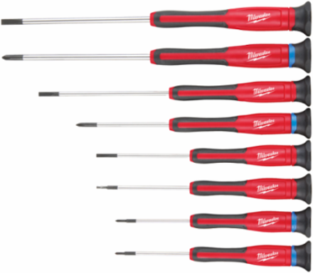 8-Piece Precision Screwdriver Set with Tip Sizes PH000 to PH1 and Slotted 1/16" to 5/32"