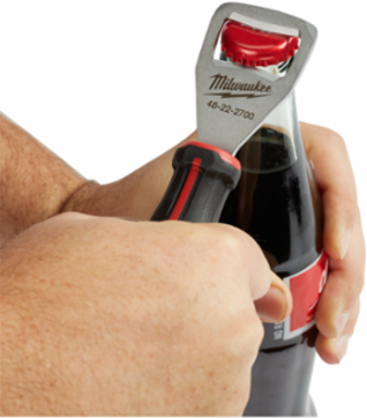 Heavy Duty Bottle Opener with Tri-lobe Handle and Wire Stripper