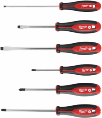 6pc Screwdriver Set with Tri-Lobe Handles, Includes Phillips & Slotted Tips