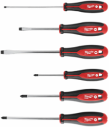 6pc Screwdriver Set with Tri-Lobe Handles, Includes Phillips & Slotted Tips