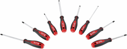 8-Piece Screwdriver Set with ECX, Tri-lobe Handles, Chrome Finish