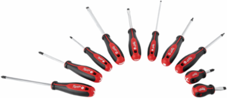 10pc Screwdriver Kit, Tri-lobe Handle, Phillips & Slotted Tips