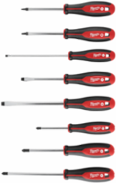 8pc Screwdriver Set with Square Drive, Chrome Finish, Tri-lobe Handle