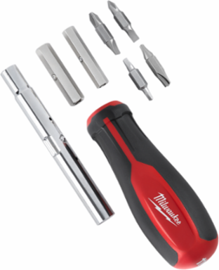Multi-Bit Screwdriver 11-in-1 with Tri-Lobe Handle and 1/4" Tip