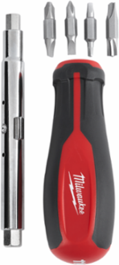 Multi-Bit Screwdriver 11-in-1 with Tri-Lobe Handle and 1/4" Tip