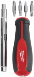 Multi-Bit Screwdriver 11-in-1 with Tri-Lobe Handle and 1/4" Tip