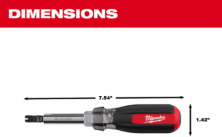 9-in-1 Punchdown Multi-Bit Screwdriver, 7.54 Inch Length, Cushion Grip Handle