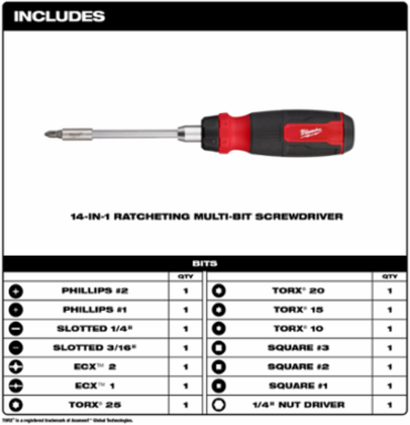 14-in-1 & 8-in-1 Ratcheting Multi-Bit Screwdriver Set, 24 Pieces