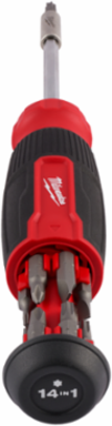14-in-1 Multi-Bit Screwdriver with 1/4 Inch Hex Shank and In-Handle Bit Storage