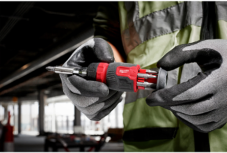 8-in-1 Ratcheting Multi-Bit Screwdriver with 1/4 Inch Hex Shank