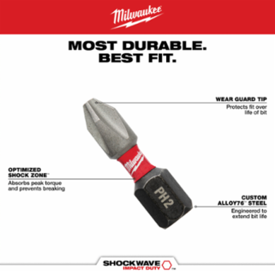 14-in-1 Multi-Bit Screwdriver with SHOCKWAVE Bits, Overmolded Handle, Magnetic Bit Holder