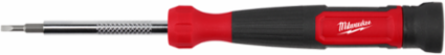 4-in-1 Precision Multi-Bit Screwdriver, 5.75 Inch Length, Overmolded Handle, Includes PH0, PH00, SL 1/8", SL 3/32" Bits