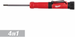 4-in-1 Pocket Precision Multi-Bit Screwdriver with 6.50 Inch Length, Rubber Handle