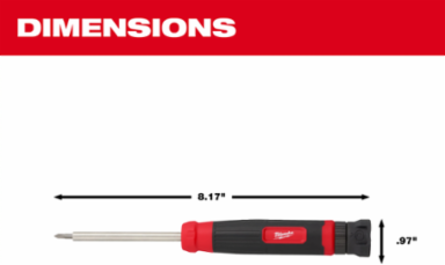 27-in-1 Precision Multi-Bit Screwdriver, 2.75 Inch Shank Length, Rubber Handle