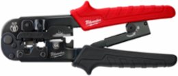 Ratcheting Pass-Through Crimper & Stripper for RJ22/RJ11/RJ12/RJ45, 5 Inch Handle