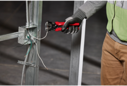 Self-Adjusting Wire Stripper & Cutter, Strips 10-20 AWG Solid, 12-22 AWG Stranded