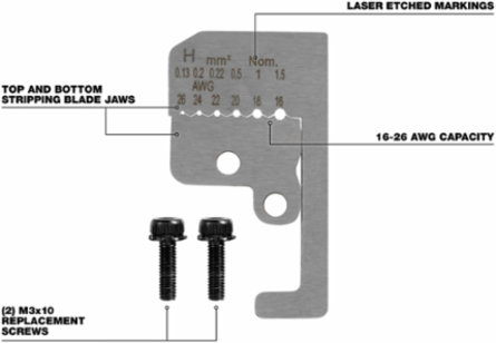 Automatic Wire Stripper Replacement Blades for 16-26 AWG Low Voltage