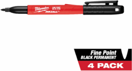 4PK INKZALL™ Black Fine Point Marker