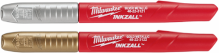 INKZALL Fine Point Markers, Silver/Gold, 2 Pack, Clog Resistant Tips