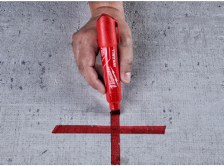 INKZALL Extra Large Chisel Tip Red Marker - Clog Resistant, Quick Dry Ink