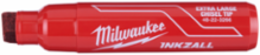 INKZALL Extra Large Chisel Tip Red Marker - Clog Resistant, Quick Dry Ink
