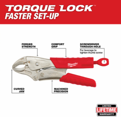 2-Piece TORQUE LOCK™ Curved Jaw Locking Pliers Set, 7 Inch & 10 Inch, Forged Alloy Steel